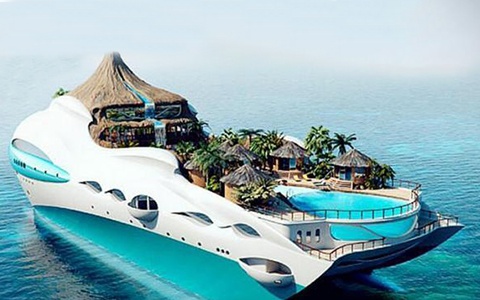据说这是世界最豪华游艇，游客上去可以玩一年不下来
